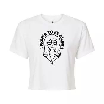 Укороченная футболка с рисунком Daria Be Alone для юниоров Licensed Character, белый