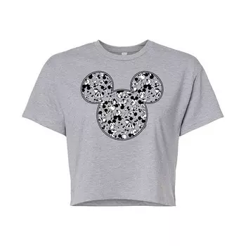 Укороченная футболка с рисунком Disney's Mickey Mouse Juniors Mickey Ears Licensed Character, серый