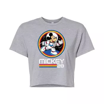 Укороченная футболка с рисунком Disney's Mickey Mouse & Friends Junior's Mickey Space Badge Licensed Character, серый