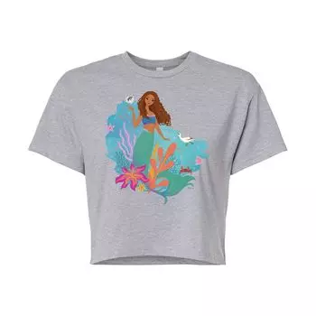 Укороченная футболка с рисунком Disney's The Little Mermaid Ariel для юниоров Licensed Character, серый