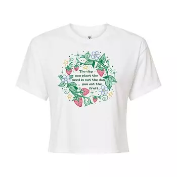 Укороченная футболка с рисунком для подростков Plant Seed Eat Fruit Licensed Character