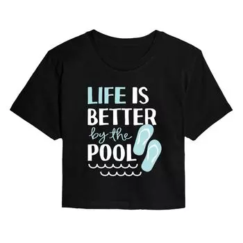 Укороченная футболка с рисунком для юниоров Life Is Better By The Pool Licensed Character
