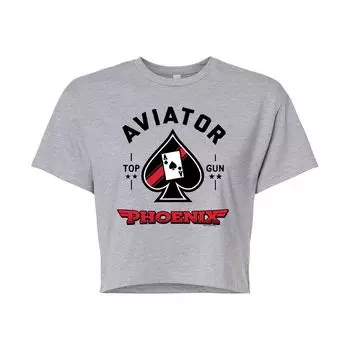 Укороченная футболка с рисунком для юниоров Top Gun "Aviator Phoenix" Licensed Character, серый