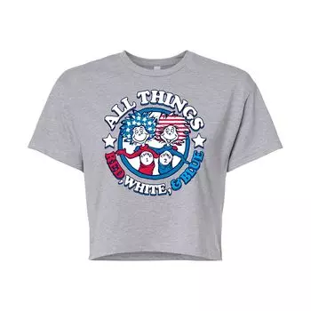 Укороченная футболка с рисунком Dr. Seuss All Things для юниоров Licensed Character, серый