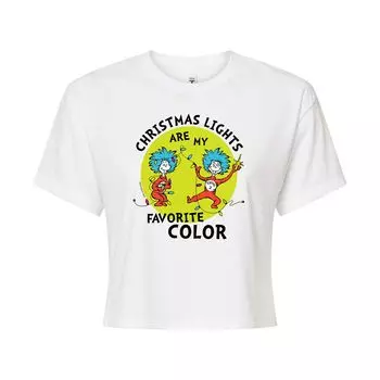 Укороченная футболка с рисунком Dr. Seuss "Christmas Lights" для юниоров Licensed Character, белый