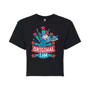Укороченная футболка с рисунком Dr. Seuss Original для юниоров I Am Licensed Character, черный