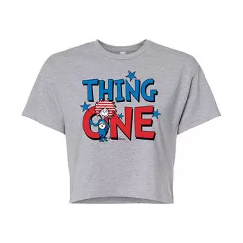 Укороченная футболка с рисунком Dr. Seuss Thing One для юниоров Licensed Character, серый