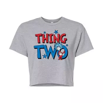 Укороченная футболка с рисунком Dr. Seuss Thing Two для юниоров Licensed Character, серый