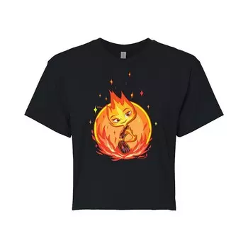 Укороченная футболка с рисунком Elemental Ember Juniors от Disney/Pixar, черный