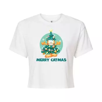 Укороченная футболка с рисунком Garfield для юниоров "Merry Catmas" Licensed Character