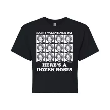 Укороченная футболка с рисунком Golden Girls Dozen Roses для юниоров Licensed Character, черный