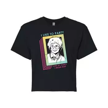 Укороченная футболка с рисунком Golden Girls Nap Party для юниоров Licensed Character, черный