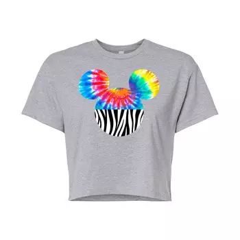 Укороченная футболка с рисунком головы зебры Disney's Mickey Mouse Junior's Tie Dye Licensed Character