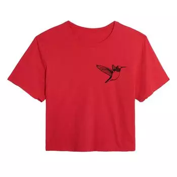 Укороченная футболка с рисунком Hummingbird для юниоров Licensed Character, красный