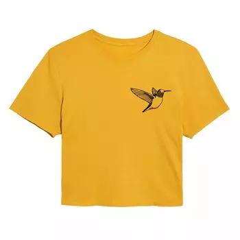 Укороченная футболка с рисунком Hummingbird для юниоров Licensed Character, желтый