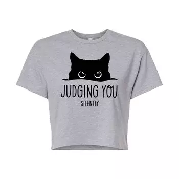 Укороченная футболка с рисунком Judgeing You Cat для юниоров Licensed Character