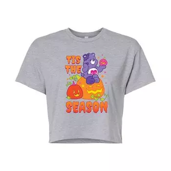 Укороченная футболка с рисунком Juniors' Care Bears Tis The Season Licensed Character, серый