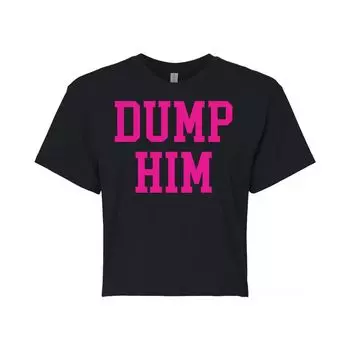 Укороченная футболка с рисунком Juniors' Dump Him Licensed Character, черный