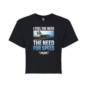 Укороченная футболка с рисунком Juniors' Top Gun "The Need For Speed" Licensed Character