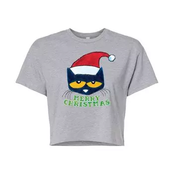 Укороченная футболка с рисунком кота Pete The Cat Merry Christmas для юниоров Licensed Character