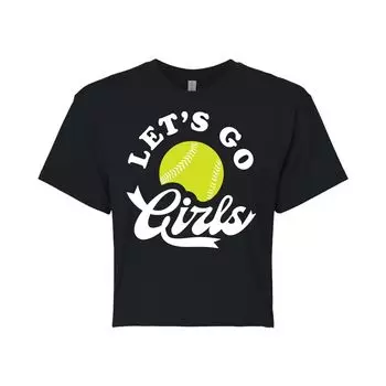 Укороченная футболка с рисунком Lets Go Girls для юниоров Licensed Character, черный