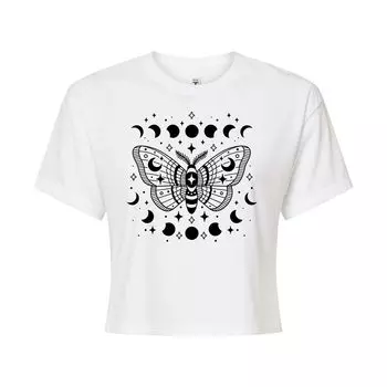 Укороченная футболка с рисунком Luna Moth для юниоров Licensed Character, белый