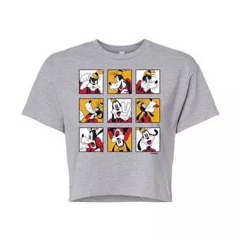 Укороченная футболка с рисунком «Микки Маус и друзья» Disney's для детей Goofy Grid Licensed Character, серый