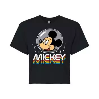 Укороченная футболка с рисунком «Микки Маус и друзья» Disney's для подростков в стиле ретро с космическим рисунком Licensed Character