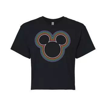 Укороченная футболка с рисунком Микки Радужной головы Disney's Mickey Mouse Juniors Licensed Character