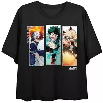 Укороченная футболка с рисунком My Hero Academia для юниоров Licensed Character, черный