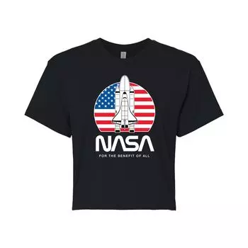 Укороченная футболка с рисунком NASA для юниоров и флагом США Licensed Character