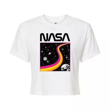 Укороченная футболка с рисунком NASA Star Field для юниоров Licensed Character, белый