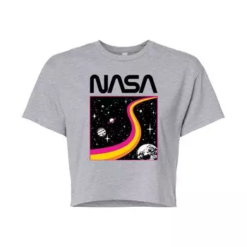 Укороченная футболка с рисунком NASA Star Field для юниоров Licensed Character, серый