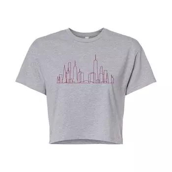 Укороченная футболка с рисунком NYC Skyline для юниоров Licensed Character, серый