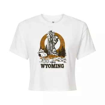 Укороченная футболка с рисунком Old Faithful для детей Peanuts "Wyoming" Licensed Character, белый