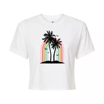 Укороченная футболка с рисунком Palm Trees для юниоров и радужным рисунком Licensed Character