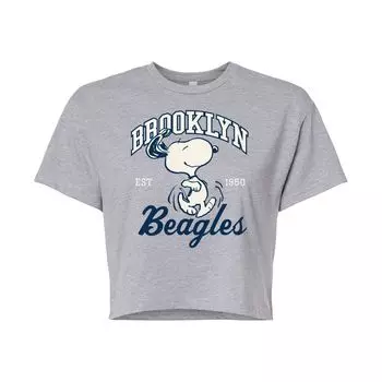 Укороченная футболка с рисунком Peanuts Charlie Brown & Snoopy Brooklyn Beagles для юниоров Licensed Character