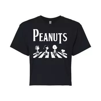 Укороченная футболка с рисунком Peanuts Charlie Brown & Snoopy Crossing Road для юниоров Licensed Character