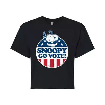Укороченная футболка с рисунком Peanuts Charlie Brown & Snoopy Go Vote для юниоров Licensed Character