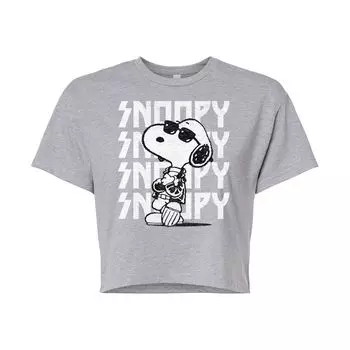 Укороченная футболка с рисунком Peanuts Charlie Brown & Snoopy Rock для юниоров Licensed Character
