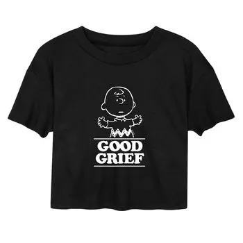 Укороченная футболка с рисунком Peanuts Good Grief для детей Juniors Licensed Character