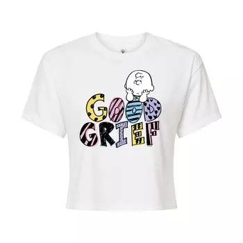 Укороченная футболка с рисунком Peanuts Good Grief для детей Juniors Licensed Character, белый