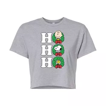 Укороченная футболка с рисунком Peanuts Ho Ho Ho для юниоров Licensed Character, серый