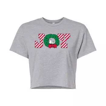Укороченная футболка с рисунком Peanuts Joy Wreath для юниоров Licensed Character, серый