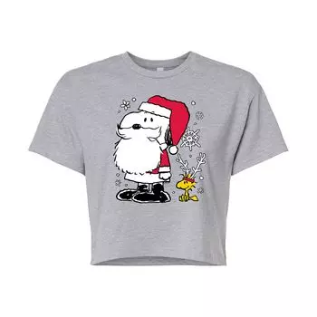 Укороченная футболка с рисунком Peanuts Santa для подростков Licensed Character