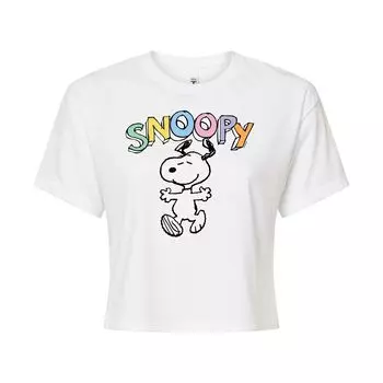 Укороченная футболка с рисунком Peanuts Snoopy для детей Junior's Licensed Character, белый