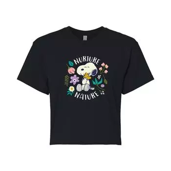 Укороченная футболка с рисунком Peanuts Snoopy для подростков "Nurture Nature" Licensed Character