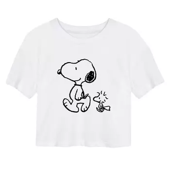 Укороченная футболка с рисунком Peanuts Snoopy Pals для детей Juniors Licensed Character, белый