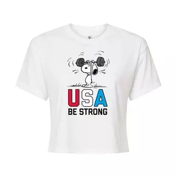 Укороченная футболка с рисунком Peanuts USA для юниоров Licensed Character, белый