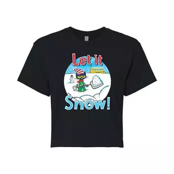 Укороченная футболка с рисунком Pete The Cat Let It Snow для юниоров Licensed Character